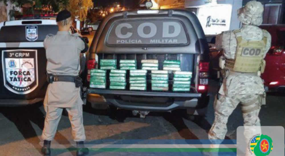 Carga milionária de cocaína é apreendida pela PM em Goiás